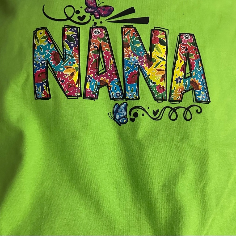 Colorful Graphic Tee with Nana Print